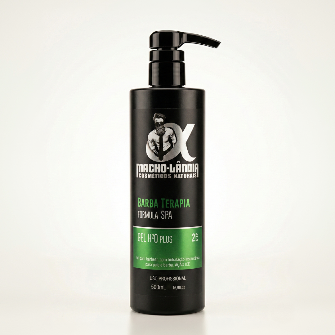 Gel H²O Plus Barbaterapia 500ml | Limpeza Profissional Facial