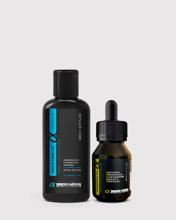 Kit Barba Limpa e Macia – Óleo Conexão 50ml + Balm Time Liz 140ml